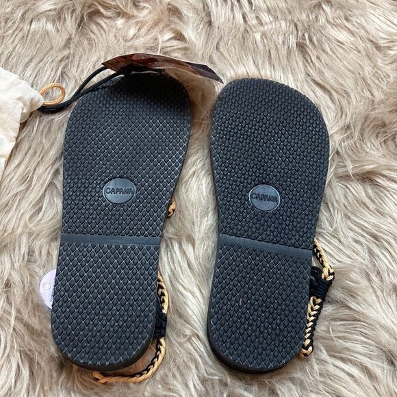 Capanna Banyan - Golden Black Rope Braided Sandals - Picture 4 of 13